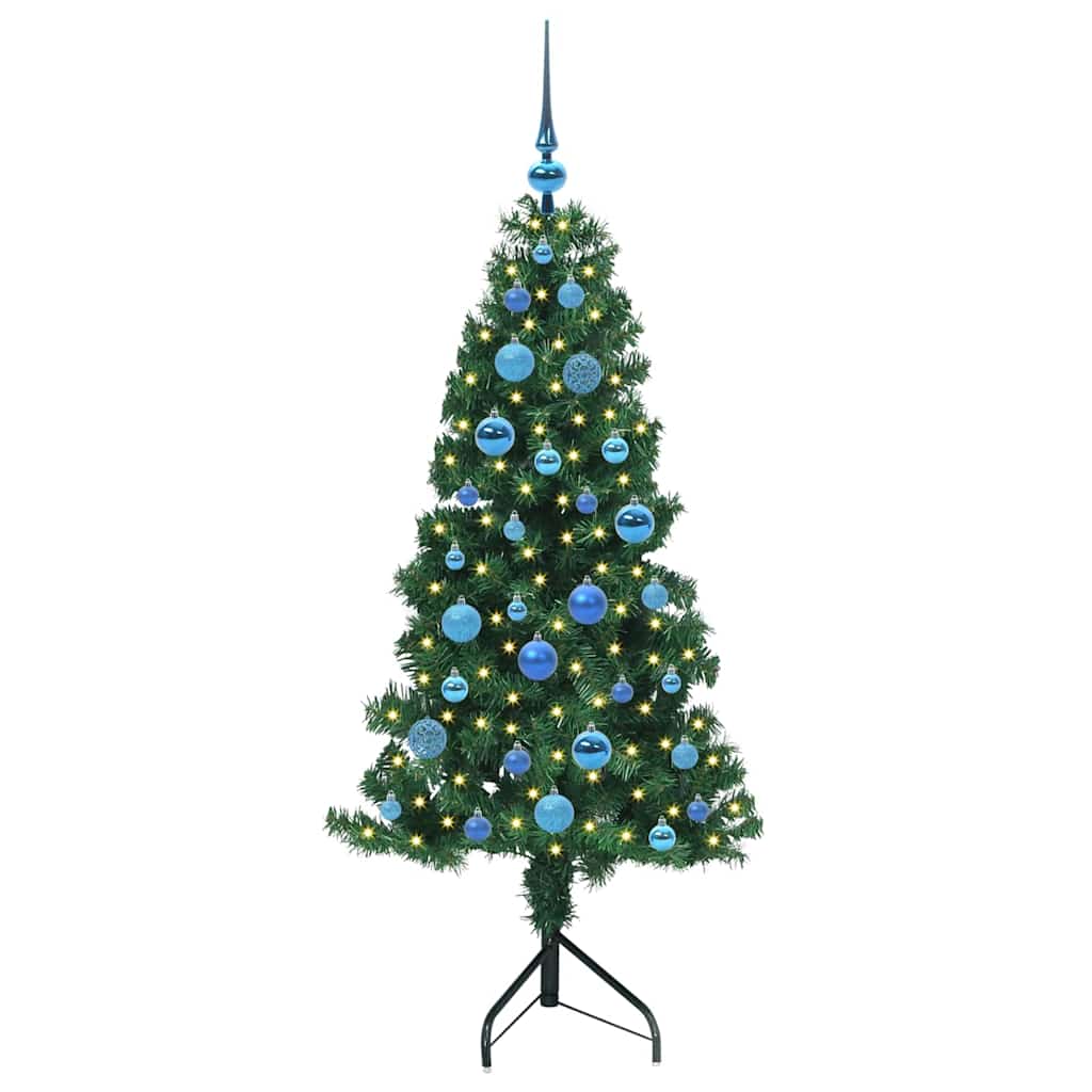 Albero di Natale Artificiale Angolare con 150 LED Verde 150 cm 3397257