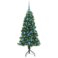 Albero di Natale Artificiale Angolare con 150 LED Verde 150 cm 3397257