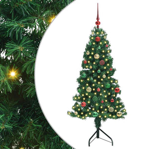 Albero di Natale Artificiale Angolare con 150 LED Verde 150 cm 3397258