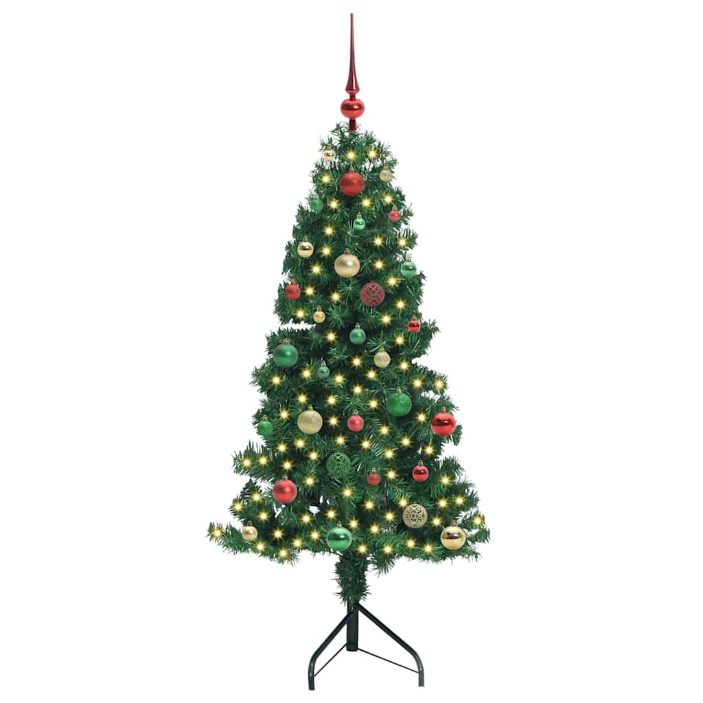 Albero di Natale Artificiale Angolare con 150 LED Verde 150 cm 3397258