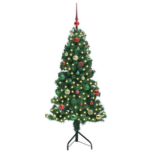 Albero di Natale Artificiale Angolare con 150 LED Verde 150 cm 3397258