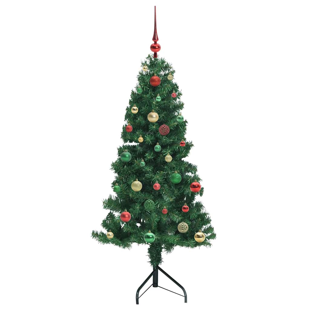 Albero di Natale Artificiale Angolare con 150 LED Verde 150 cm 3397258