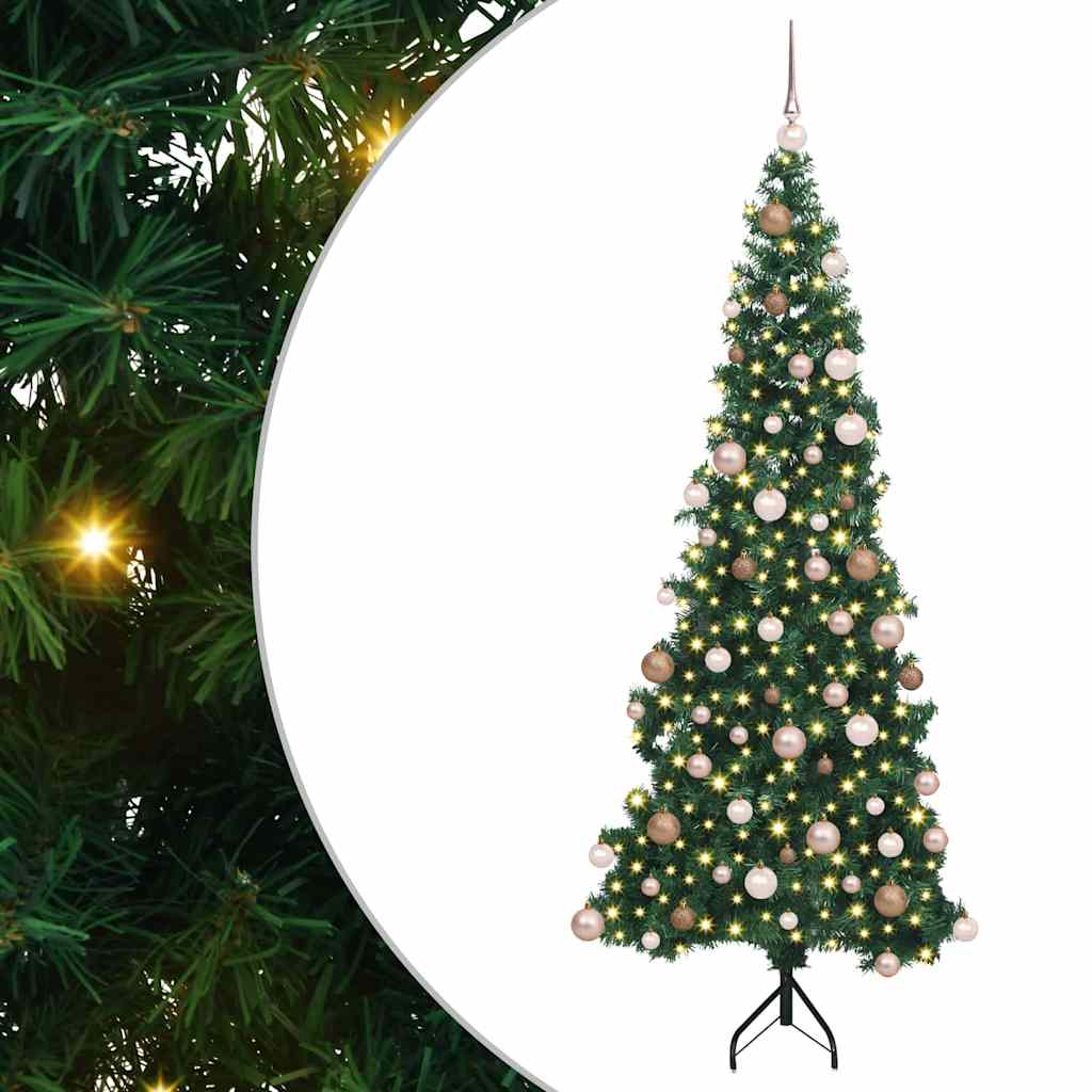 Albero di Natale Artificiale Angolare con 300 LED Verde 180 cm 3397261
