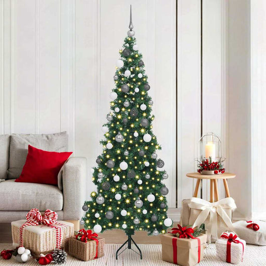 Albero di Natale Artificiale Angolare con 300 LED Verde 180 cm 3397262
