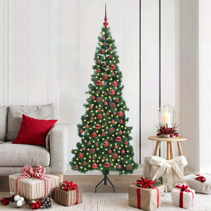 Albero di Natale Artificiale Angolare con 300 LED Verde 180 cm 3397263