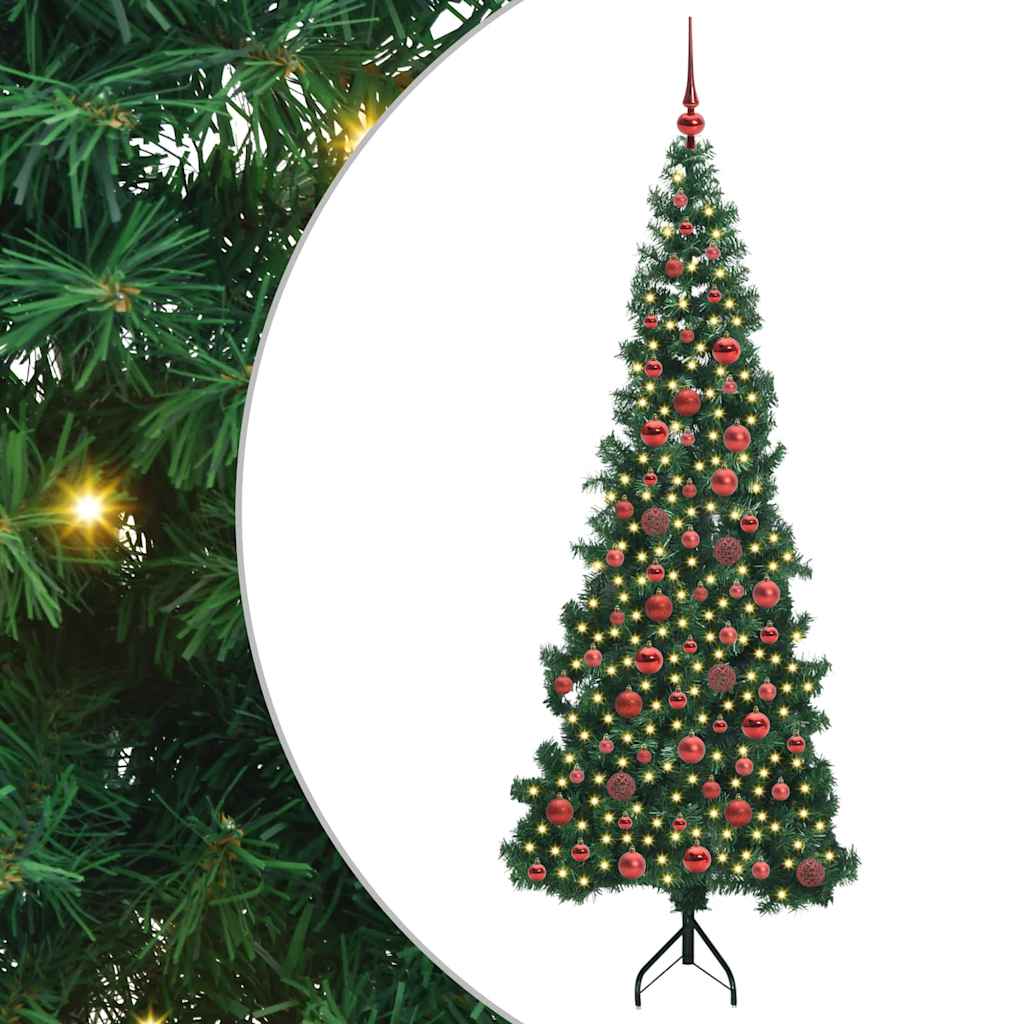 Albero di Natale Artificiale Angolare con 300 LED Verde 180 cm 3397263