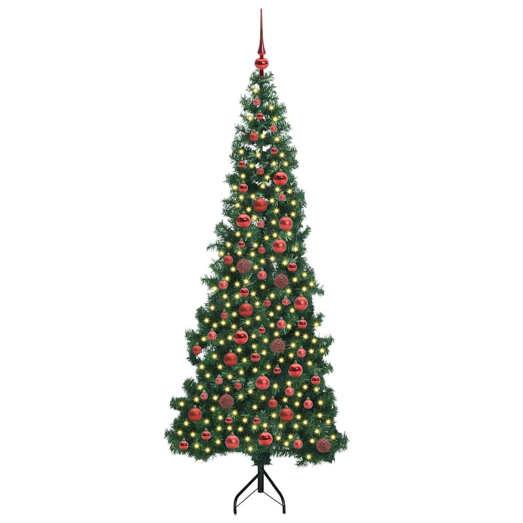 Albero di Natale Artificiale Angolare con 300 LED Verde 180 cm 3397263