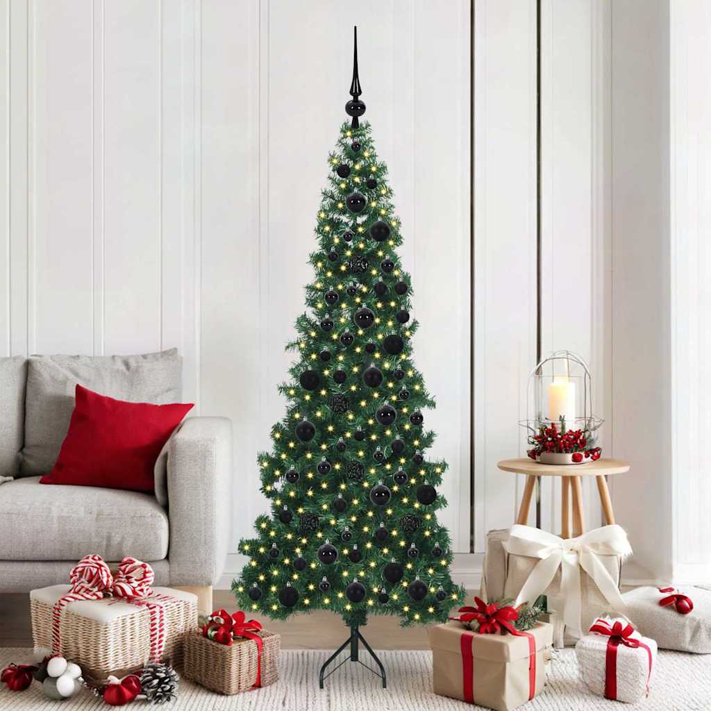 Albero di Natale Artificiale Angolare con 300 LED Verde 180 cm 3397264