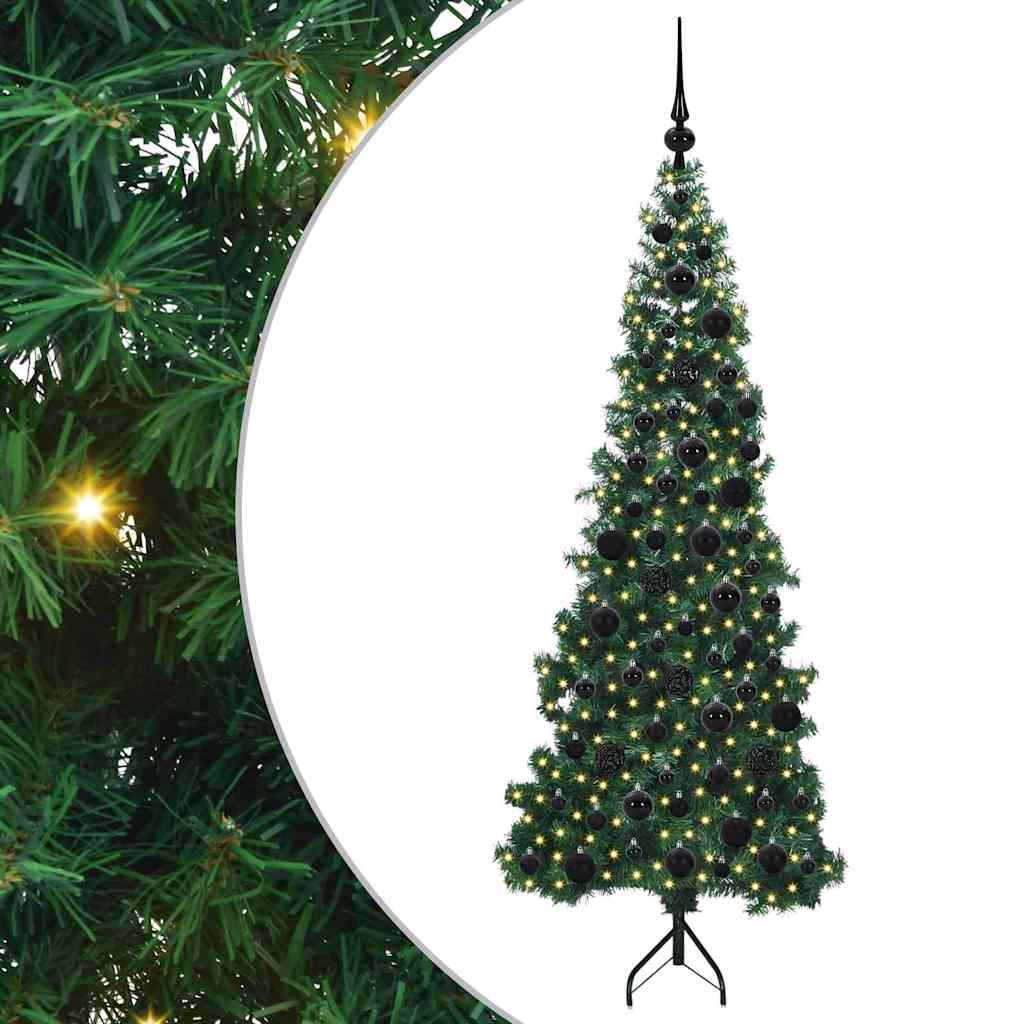 Albero di Natale Artificiale Angolare con 300 LED Verde 180 cm 3397264