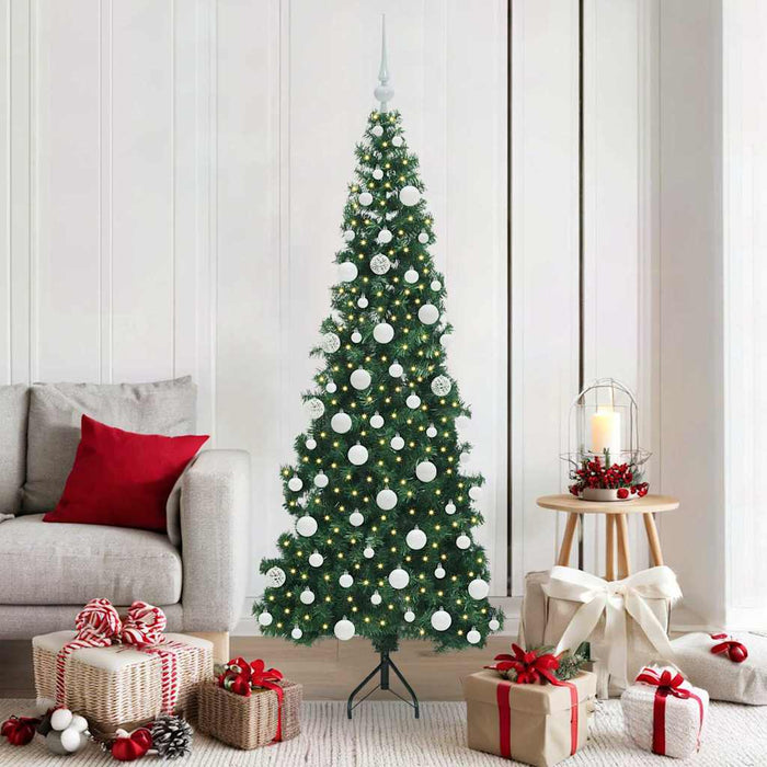 Albero di Natale Artificiale Angolare con 300 LED Verde 180 cm 3397266