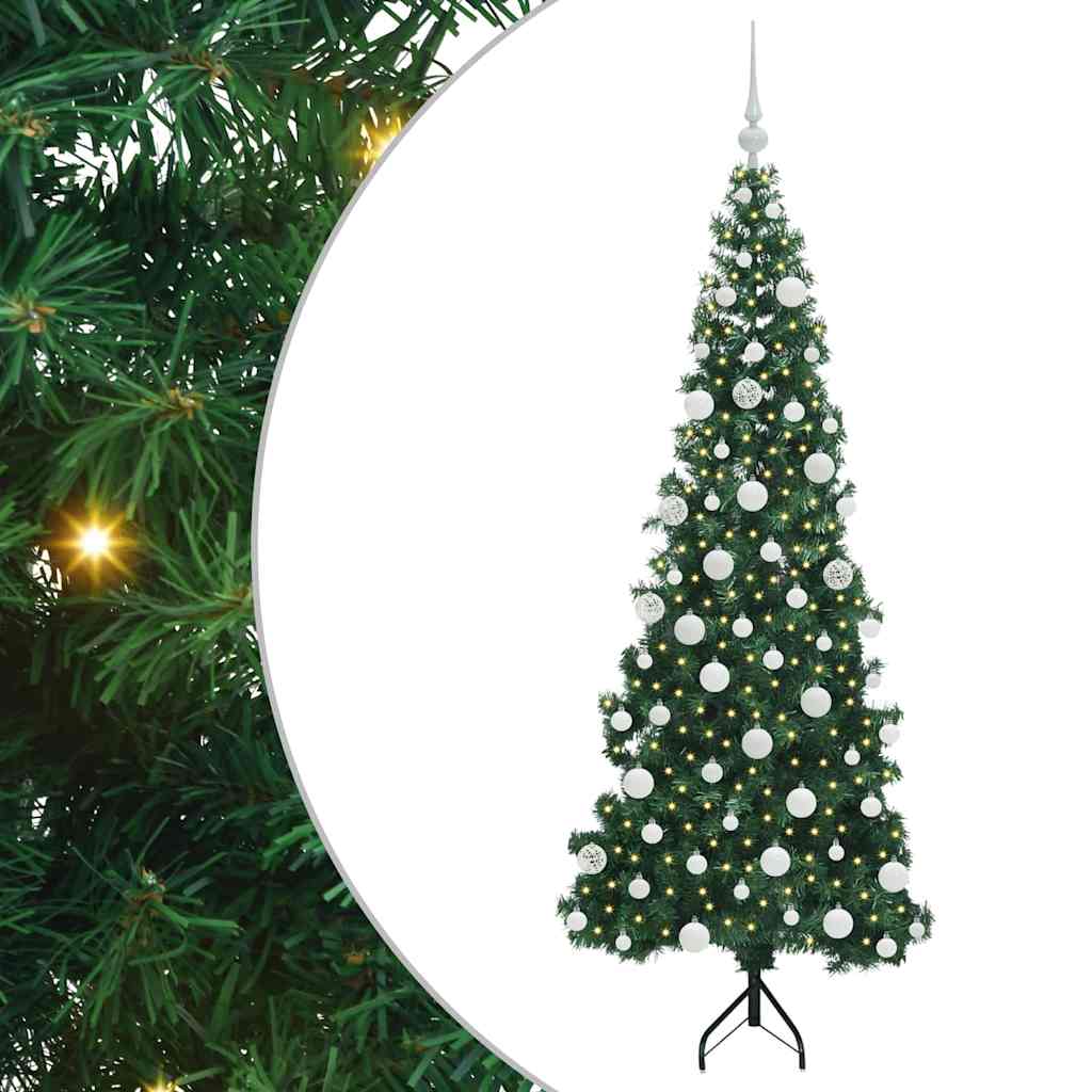Albero di Natale Artificiale Angolare con 300 LED Verde 180 cm 3397266