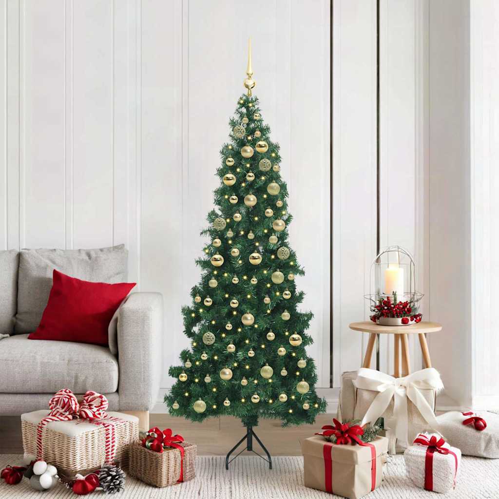 Albero di Natale Artificiale Angolare con 300 LED Verde 180 cm 3397267