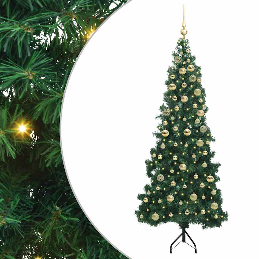 Albero di Natale Artificiale Angolare con 300 LED Verde 180 cm 3397267