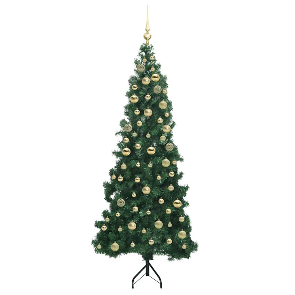 Albero di Natale Artificiale Angolare con 300 LED Verde 180 cm 3397267