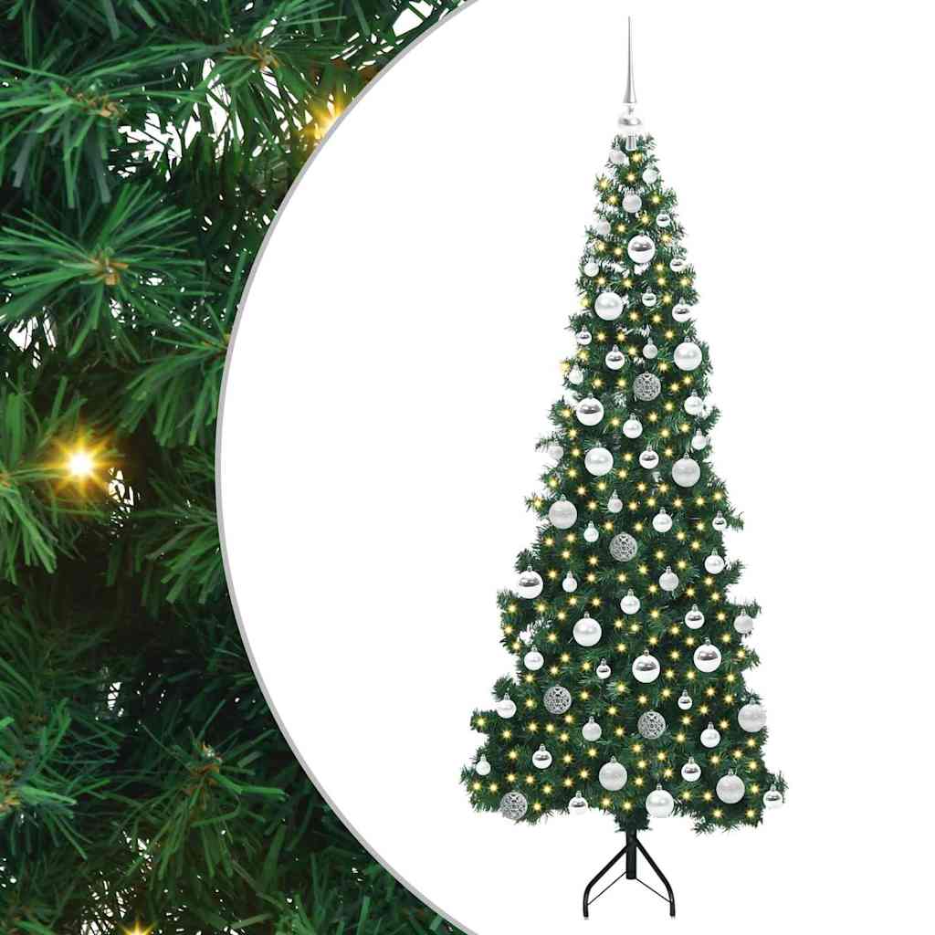 Albero di Natale Artificiale Angolare con 300 LED Verde 180 cm 3397268