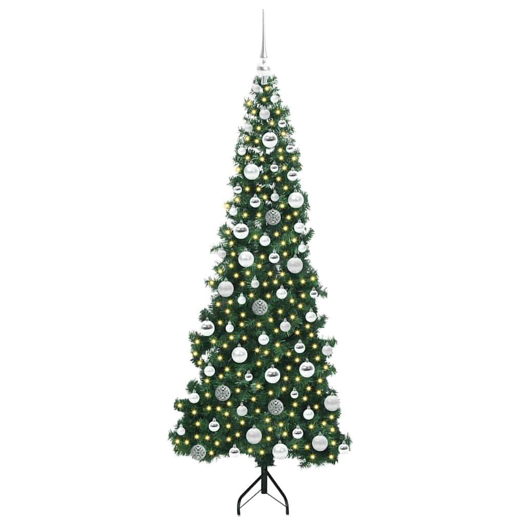 Albero di Natale Artificiale Angolare con 300 LED Verde 180 cm 3397268