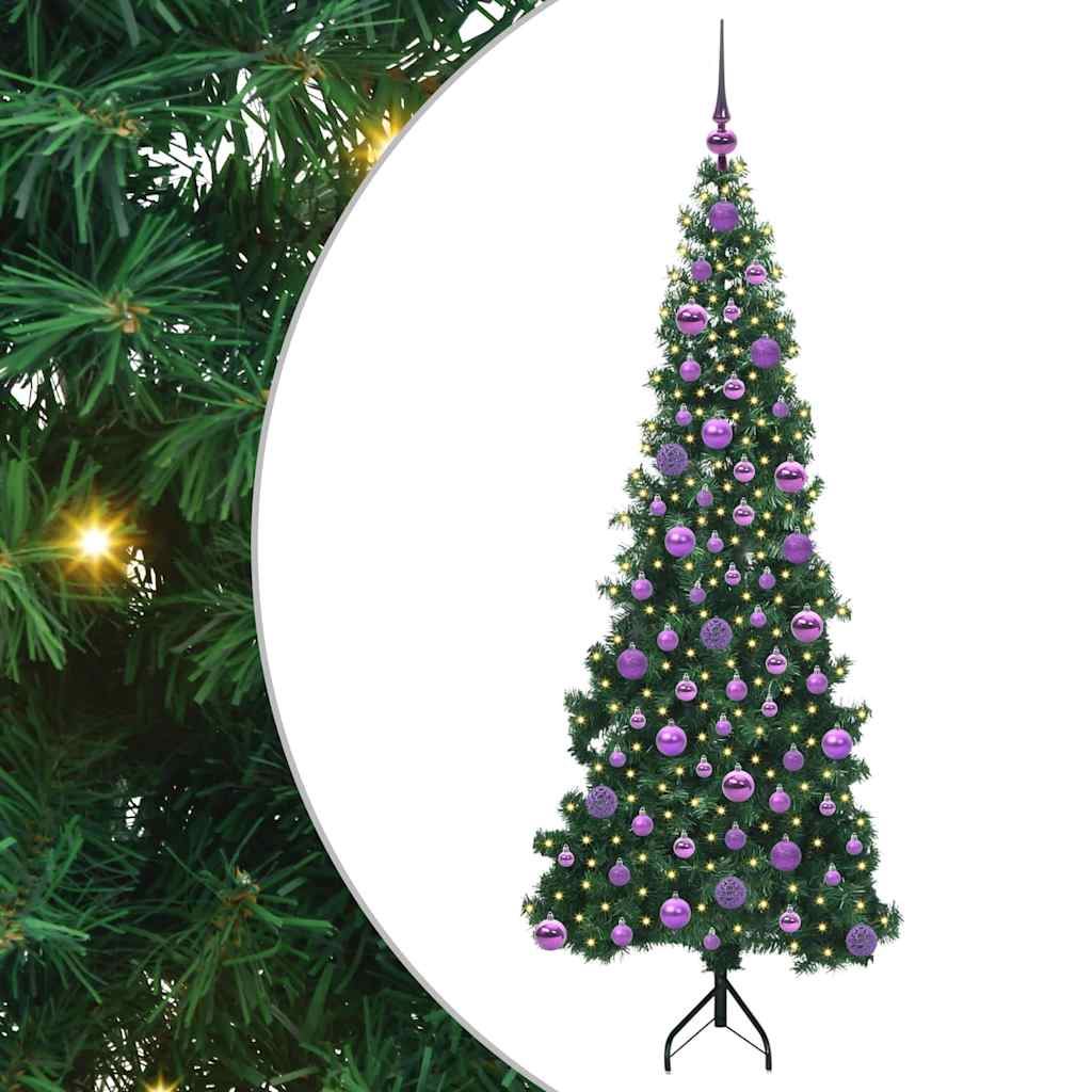 Albero di Natale Artificiale Angolare con 300 LED Verde 180 cm 3397269