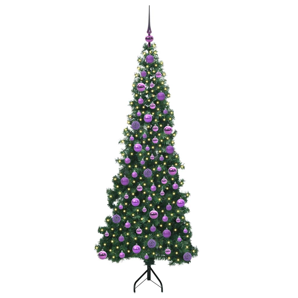 Albero di Natale Artificiale Angolare con 300 LED Verde 180 cm 3397269