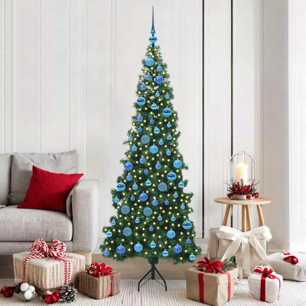 Albero di Natale Artificiale Angolare con 300 LED Verde 180 cm 3397270