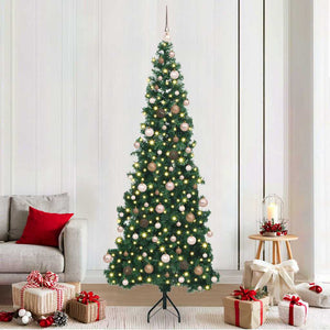 Albero di Natale Artificiale Angolare con 300 LED Verde 210 cm 3397274