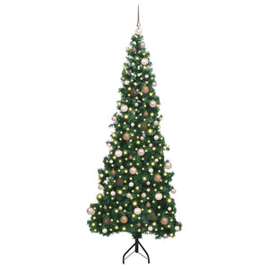 Albero di Natale Artificiale Angolare con 300 LED Verde 210 cm 3397274