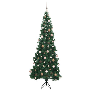 Albero di Natale Artificiale Angolare con 300 LED Verde 210 cm 3397274
