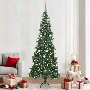 Albero di Natale Artificiale Angolare con 300 LED Verde 210 cm 3397275