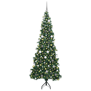 Albero di Natale Artificiale Angolare con 300 LED Verde 210 cm 3397275