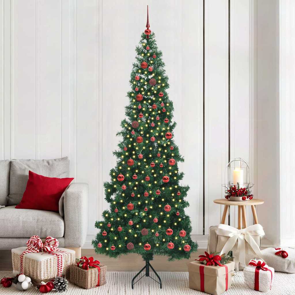 Albero di Natale Artificiale Angolare con 300 LED Verde 210 cm 3397276