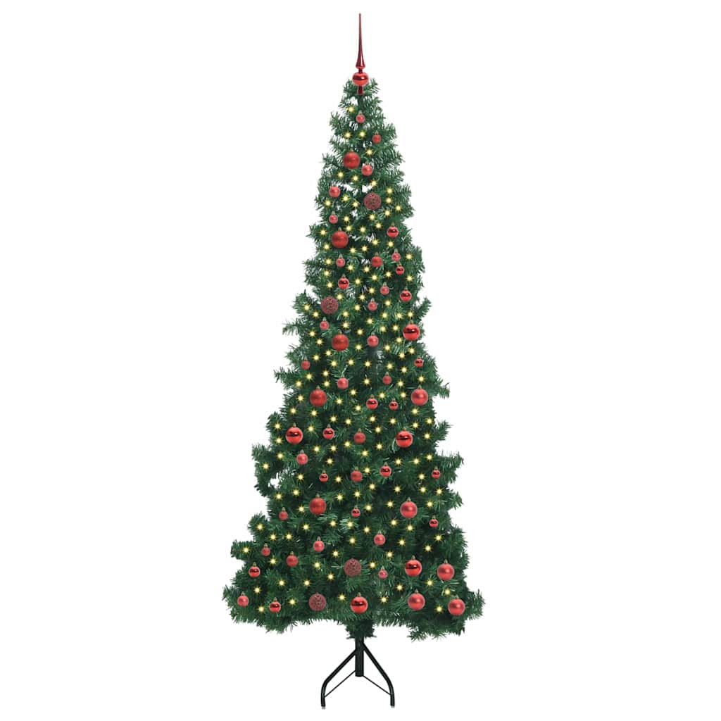 Albero di Natale Artificiale Angolare con 300 LED Verde 210 cm 3397276