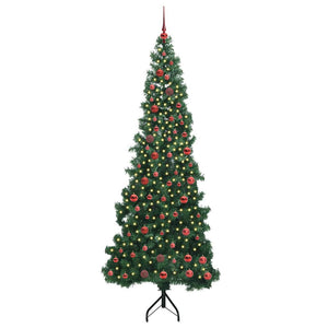 Albero di Natale Artificiale Angolare con 300 LED Verde 210 cm 3397276