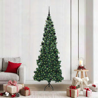 Albero di Natale Artificiale Angolare con 300 LED Verde 210 cm 3397277