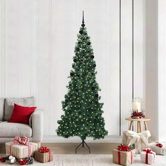 Albero di Natale Artificiale Angolare con 300 LED Verde 210 cm 3397277