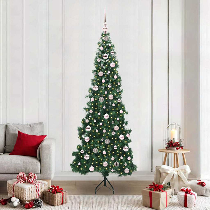 Albero di Natale Artificiale Angolare con 300 LED Verde 210 cm 3397278