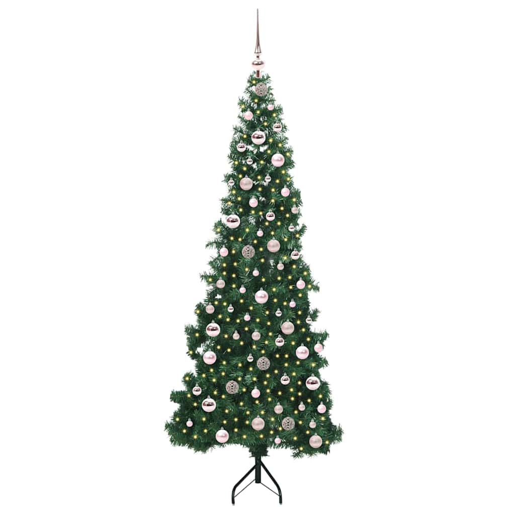 Albero di Natale Artificiale Angolare con 300 LED Verde 210 cm 3397278