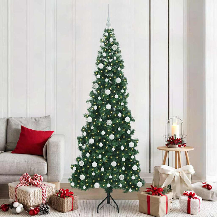 Albero di Natale Artificiale Angolare con 300 LED Verde 210 cm 3397279