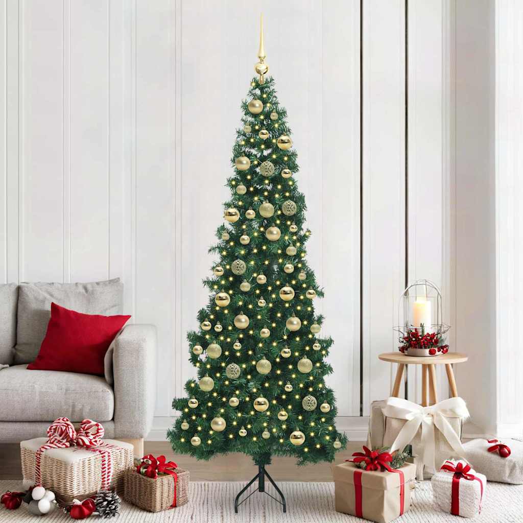 Albero di Natale Artificiale Angolare con 300 LED Verde 210 cm 3397280