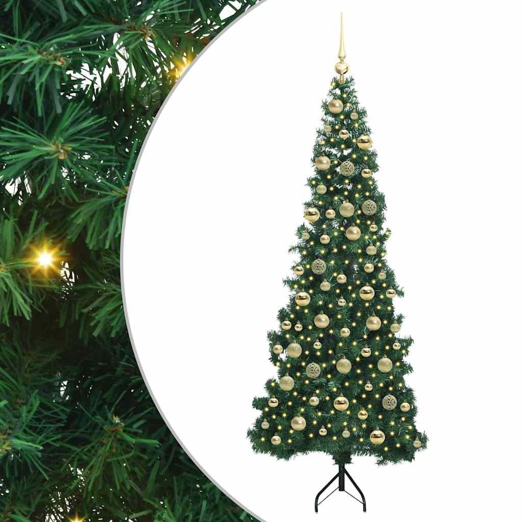 Albero di Natale Artificiale Angolare con 300 LED Verde 210 cm 3397280