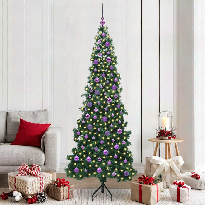 Albero di Natale Artificiale Angolare con 300 LED Verde 210 cm 3397282