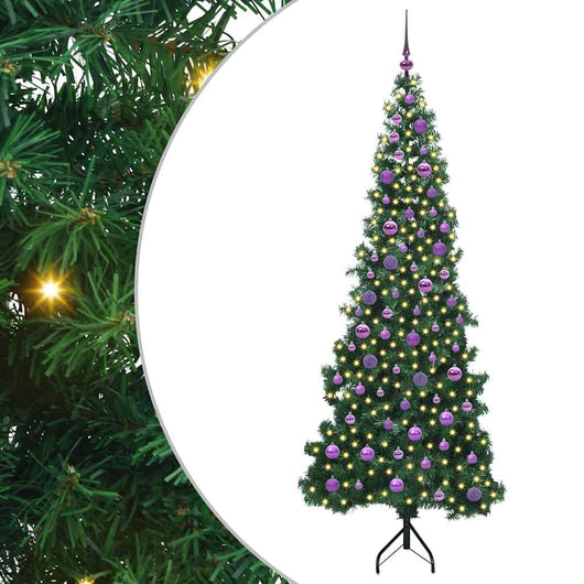 Albero di Natale Artificiale Angolare con 300 LED Verde 210 cm 3397282