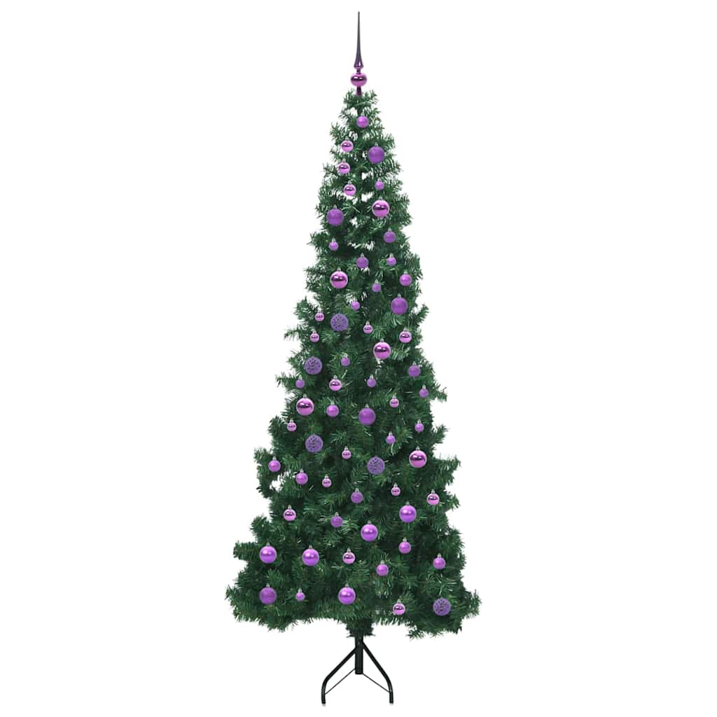 Albero di Natale Artificiale Angolare con 300 LED Verde 210 cm 3397282