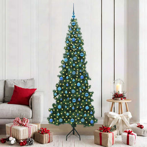Albero di Natale Artificiale Angolare con 300 LED Verde 210 cm 3397283
