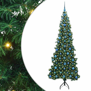 Albero di Natale Artificiale Angolare con 300 LED Verde 210 cm 3397283