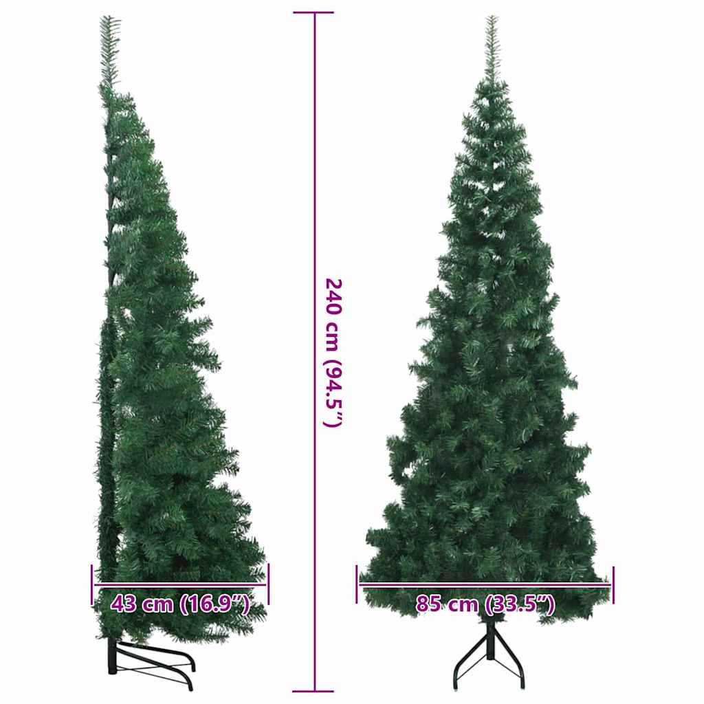 Albero di Natale Artificiale Angolare con 300 LED Verde 240 cm 3397285