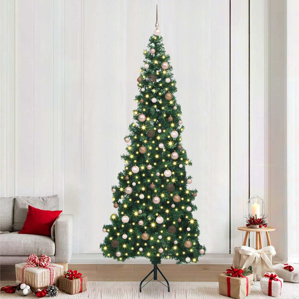 Albero di Natale Artificiale Angolare con 300 LED Verde 240 cm 3397287