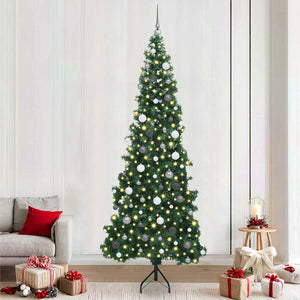 Albero di Natale Artificiale Angolare con 300 LED Verde 240 cm 3397288