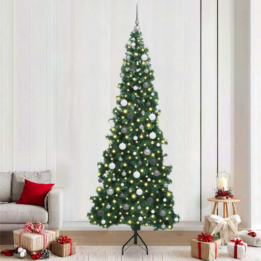 Albero di Natale Artificiale Angolare con 300 LED Verde 240 cm 3397288
