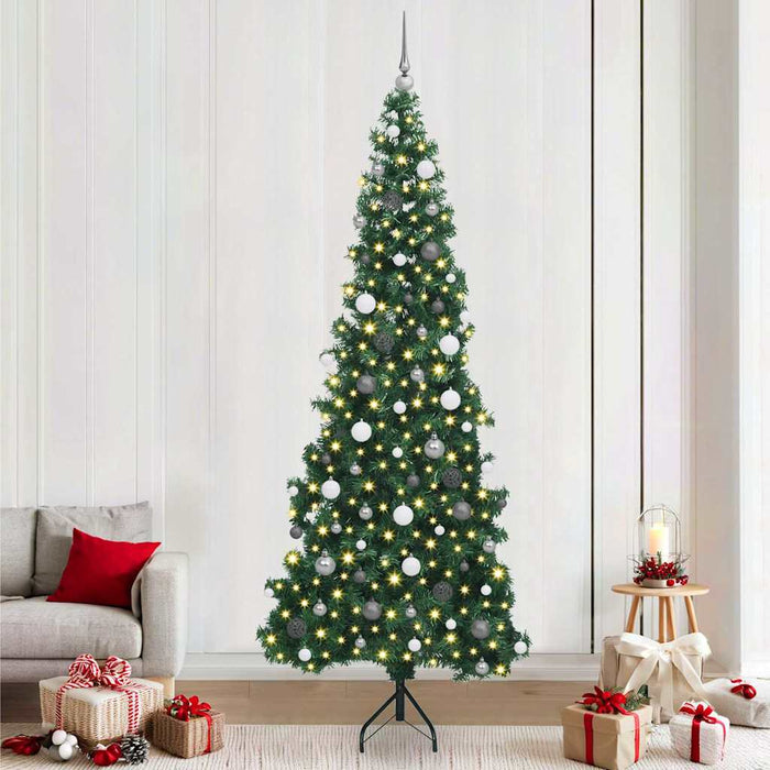 Albero di Natale Artificiale Angolare con 300 LED Verde 240 cm 3397288