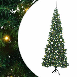 Albero di Natale Artificiale Angolare con 300 LED Verde 240 cm 3397288