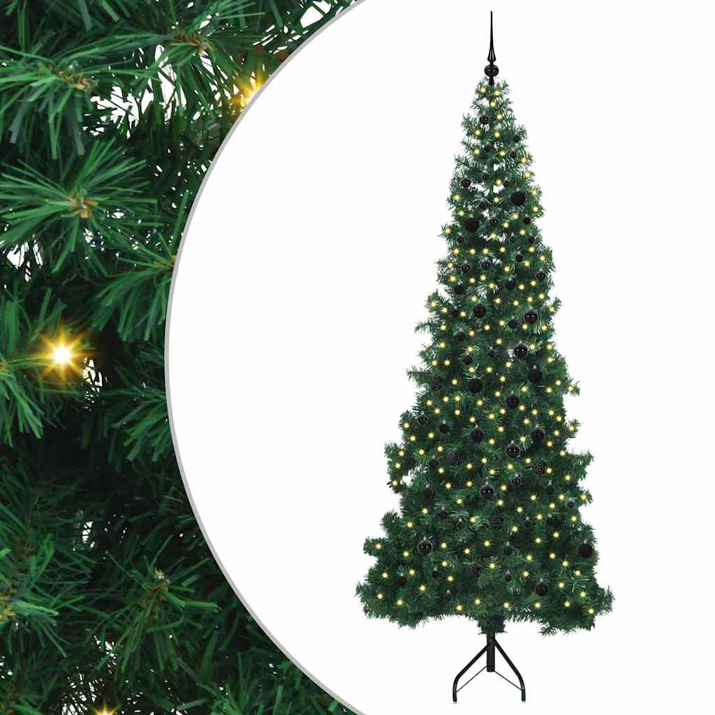 Albero di Natale Artificiale Angolare con 300 LED Verde 240 cm 3397290